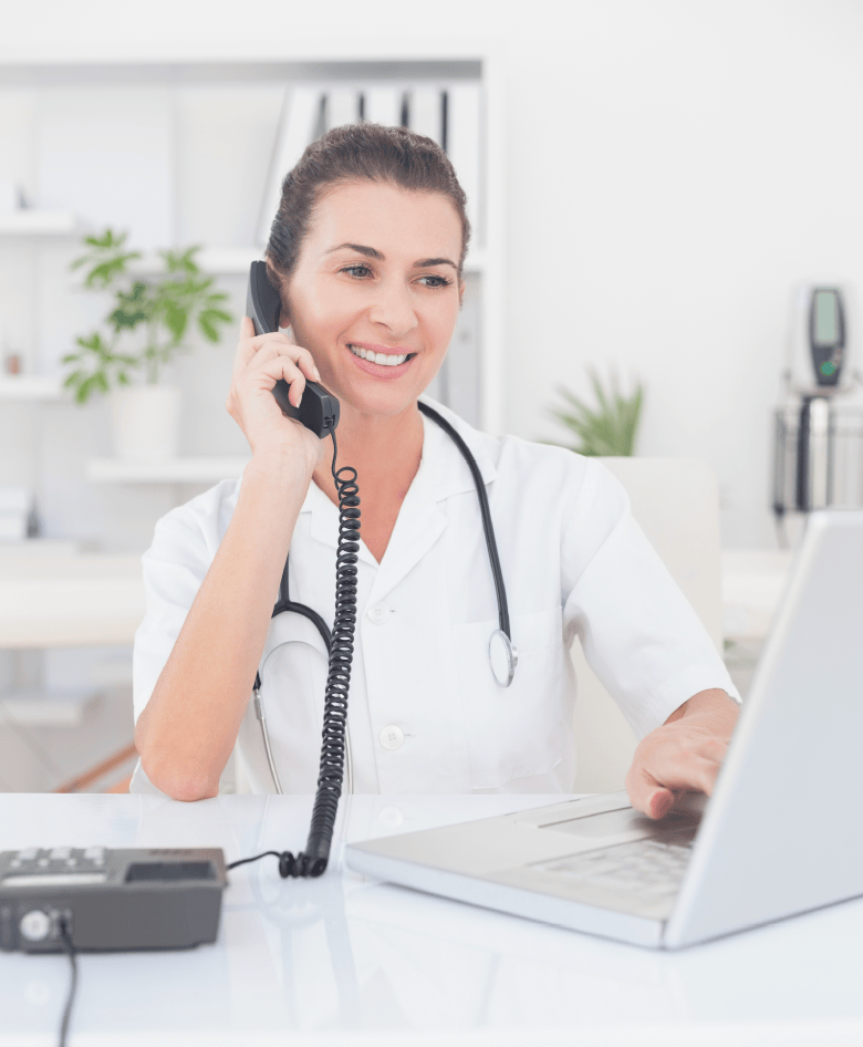 medical staff taking a patient call