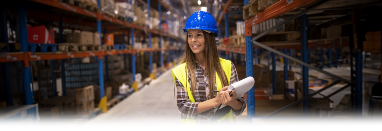 woman in warehouse